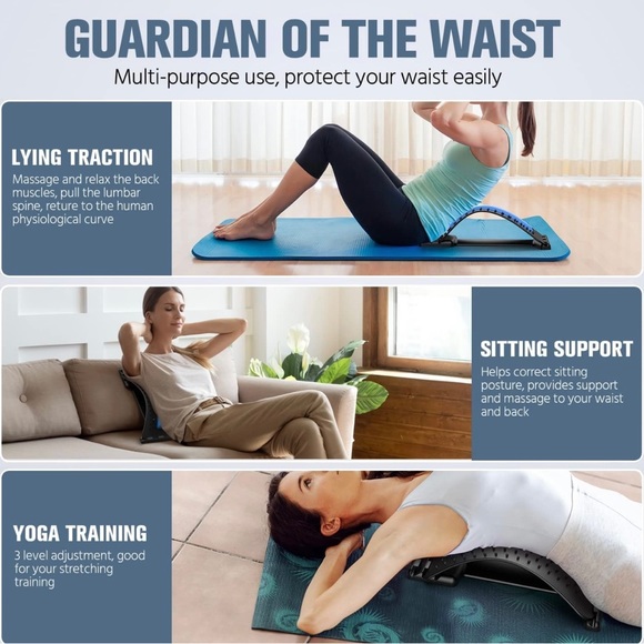 Back Stretcher, Multi-Level Back Stretcher, Upper and Lower Back Pain Relief Dev - Picture 6 of 8